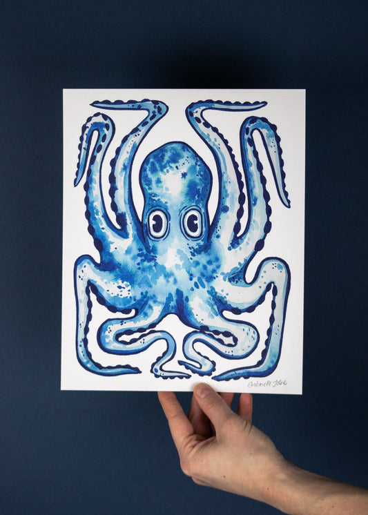 Octopus Watercolor Print