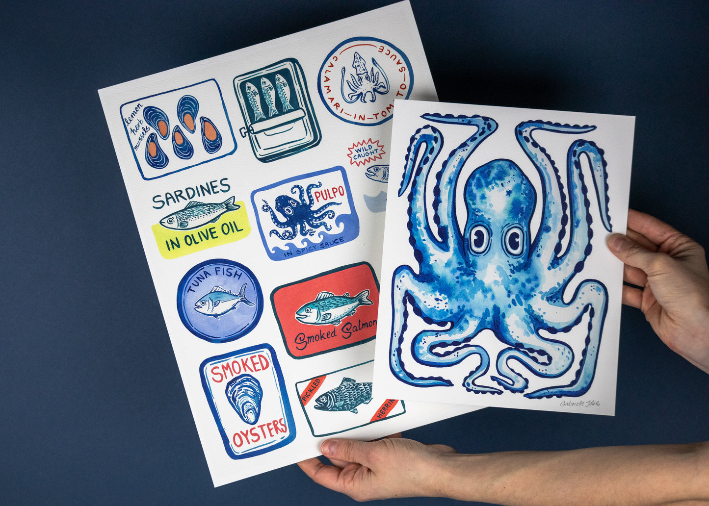 Octopus Watercolor Print