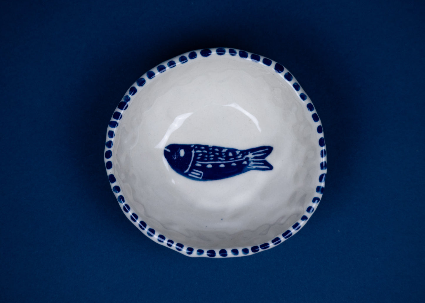 Fish with Striped Rim Small Bowl