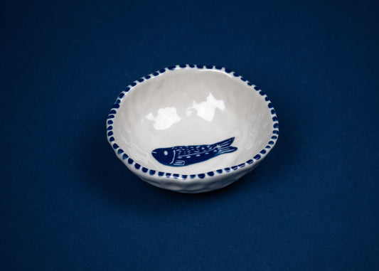Fish with Striped Rim Small Bowl