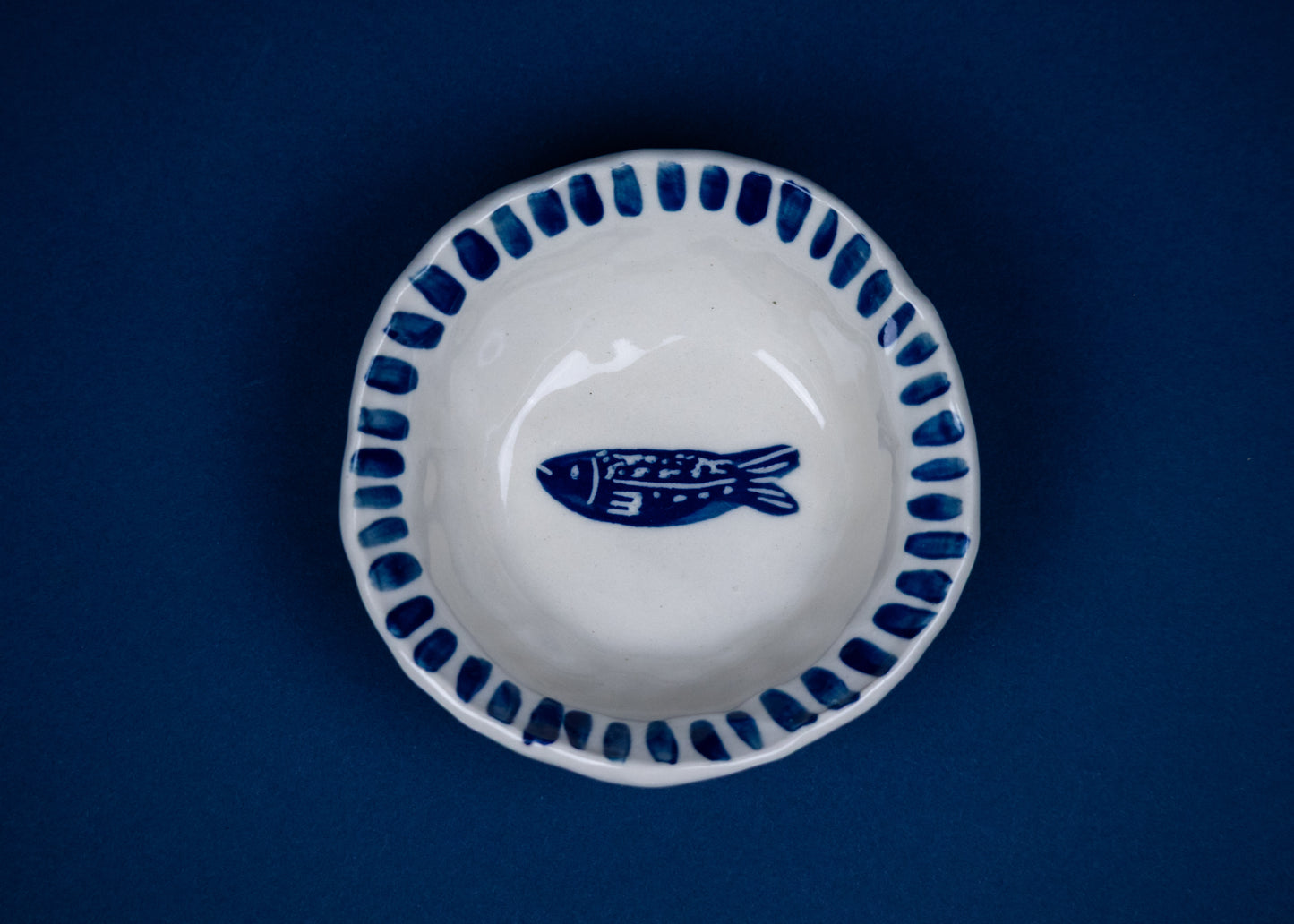 Fish with Striped Rim Small Bowl