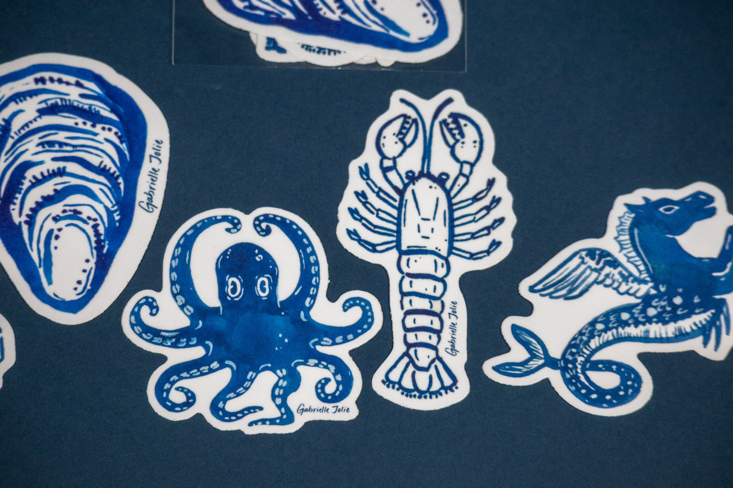 Blue Coastal Collection Sticker Set - Set of 5 Stickers