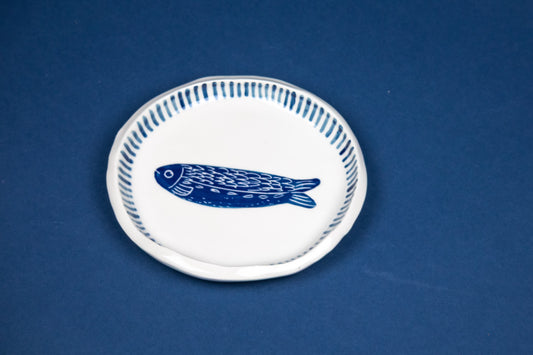 Fish Appetizer Plate Striped Rim - Variable