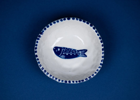 Fish with Striped Rim Small Bowl