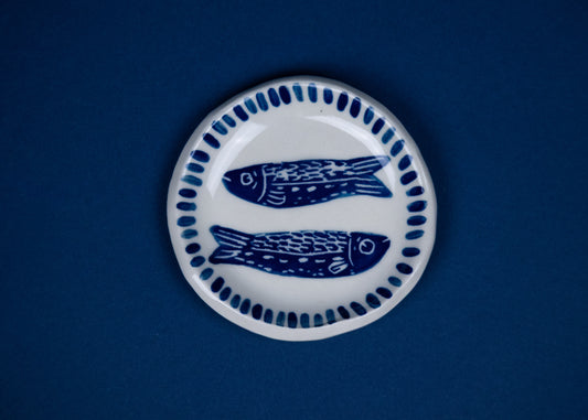 Blue Fish Duo - Small Circle Dish