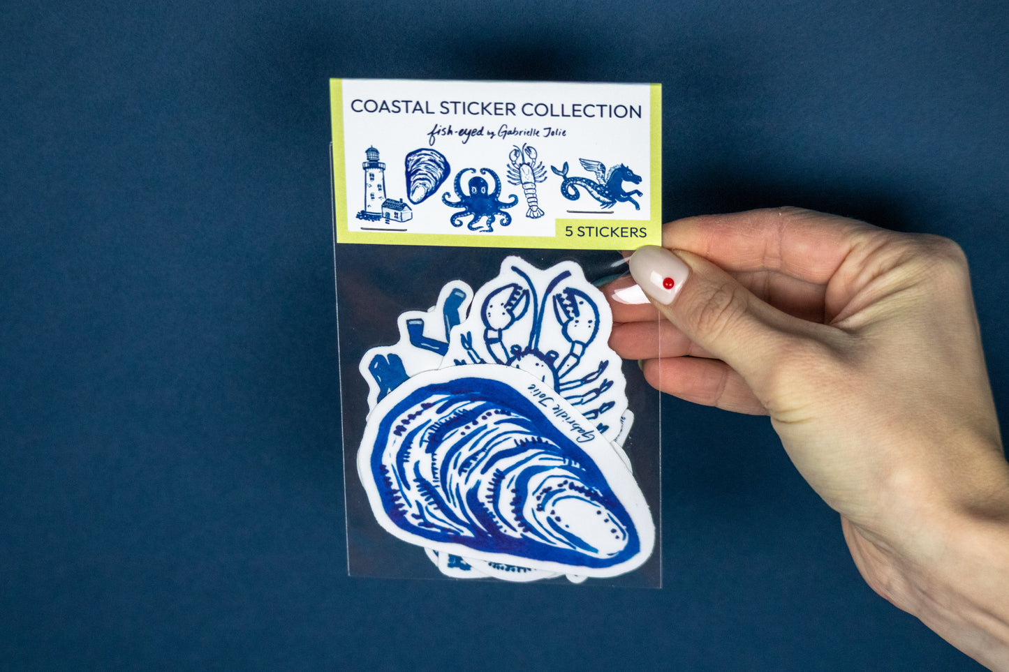 Blue Coastal Collection Sticker Set - Set of 5 Stickers