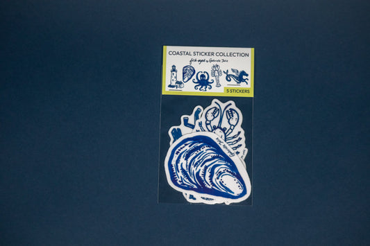 Blue Coastal Collection Sticker Set - Set of 5 Stickers