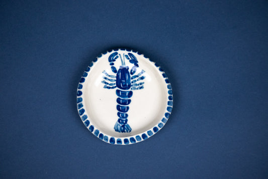 Blue Lobster with striped rim 3.5"