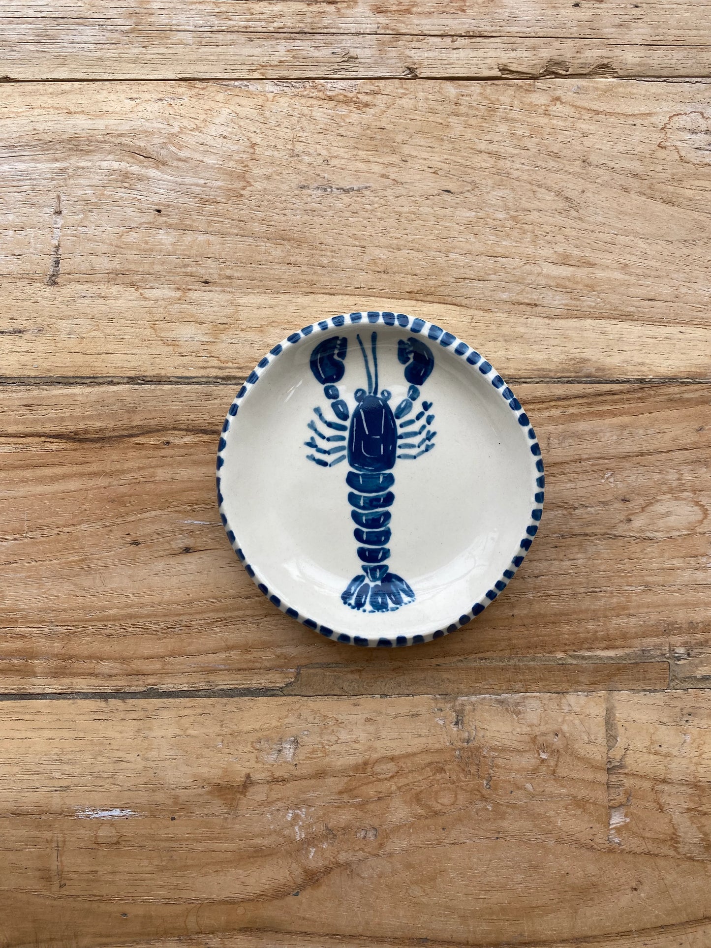 Blue Lobster with striped rim